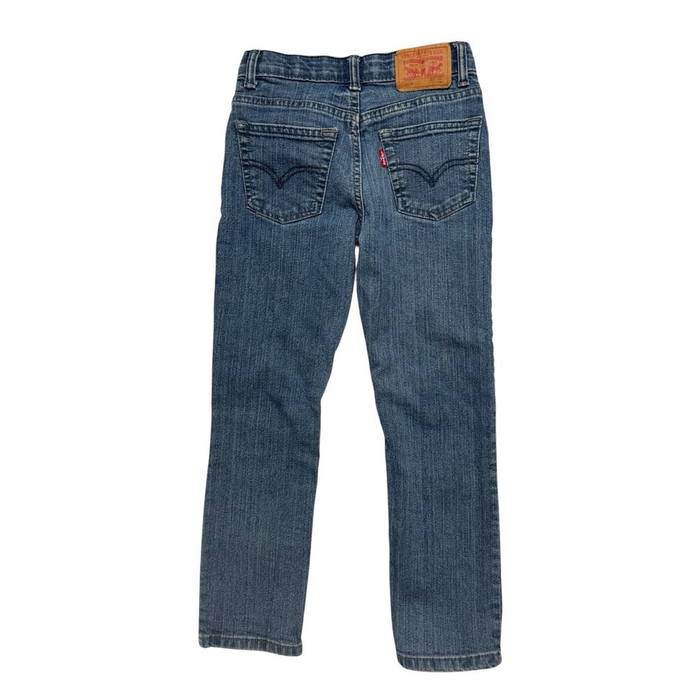 LEVIS 511 Straight Slim Fit Denim Blue Jeans Size 7 Kids Regular Adjustable - Picture 2 of 3